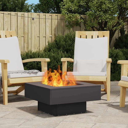 Fire Pit Black 60 x 60 x 30 cm Weathering Steel