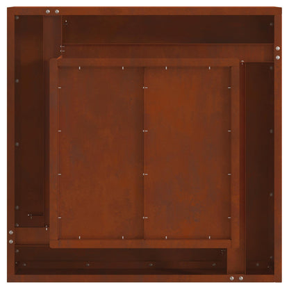 Fire Pit Rusty 60 x 60 x 30 cm Weathering Steel
