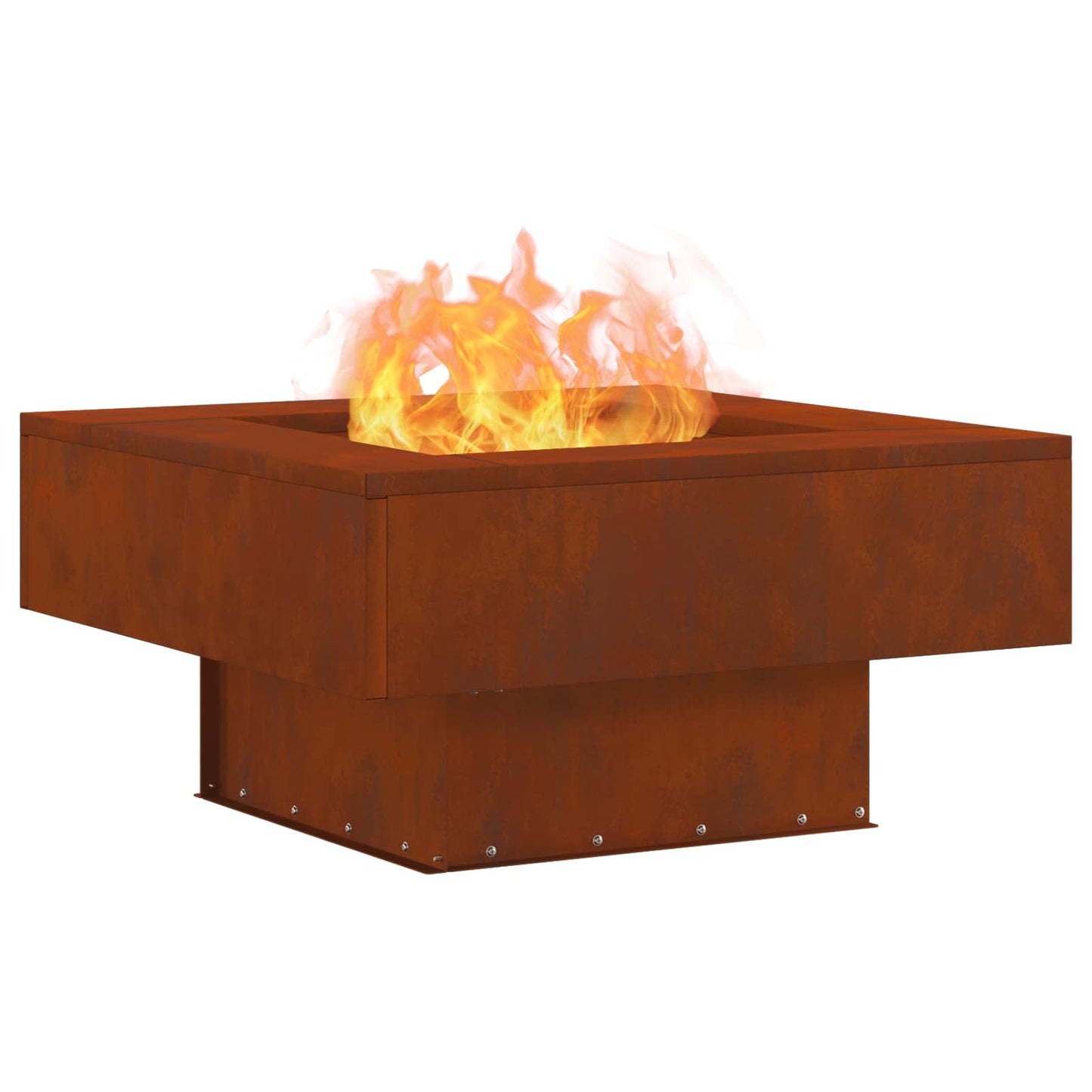 Fire Pit Rusty 60 x 60 x 30 cm Weathering Steel