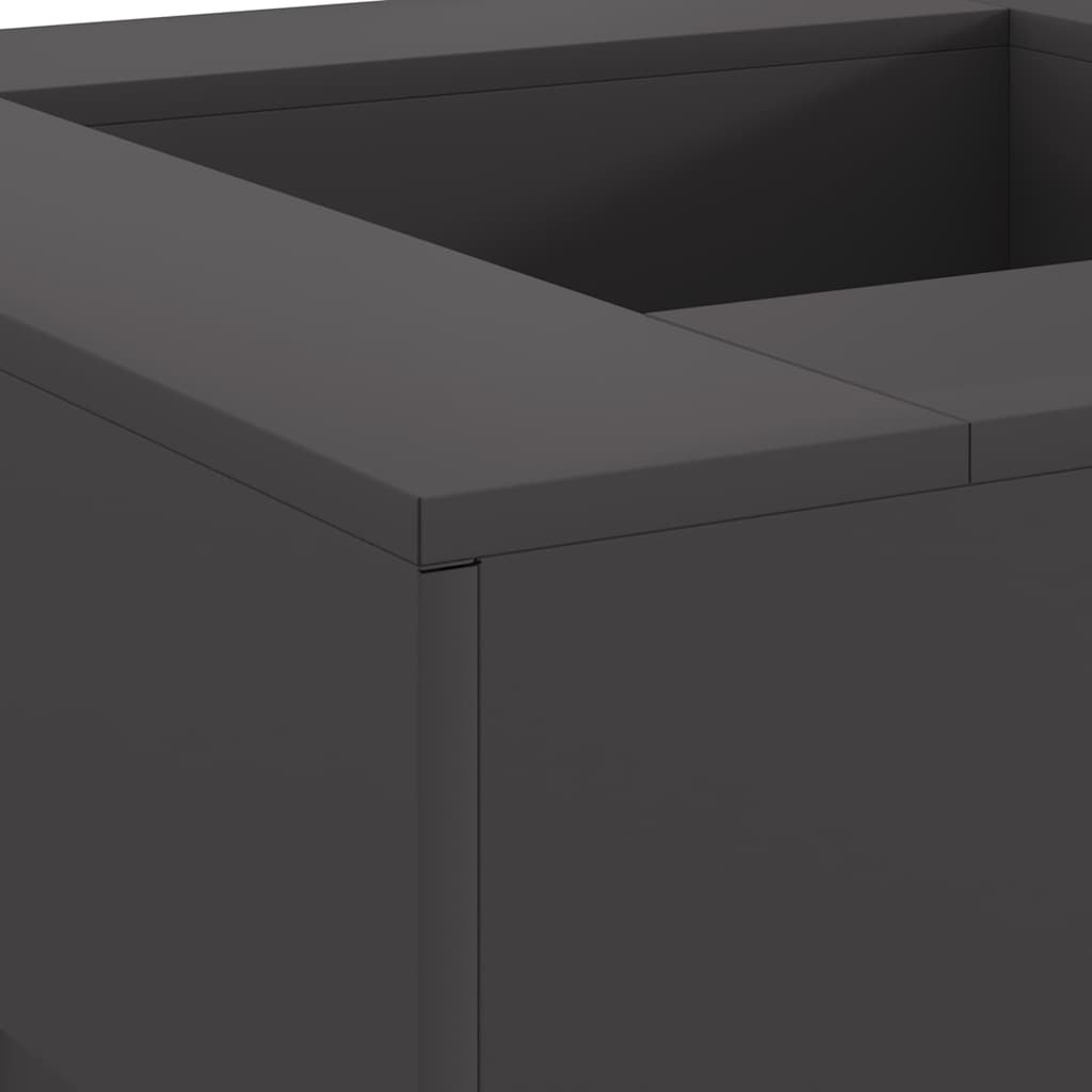 Fire Pit Black 80 x 80 x 40 cm Weathering Steel