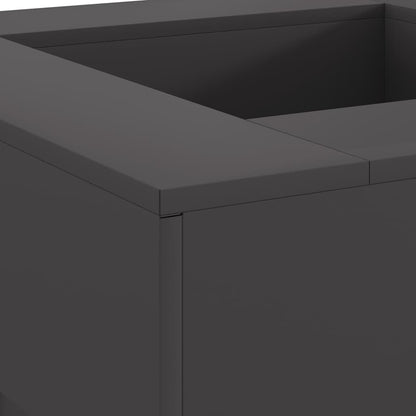 Fire Pit Black 80 x 80 x 40 cm Weathering Steel