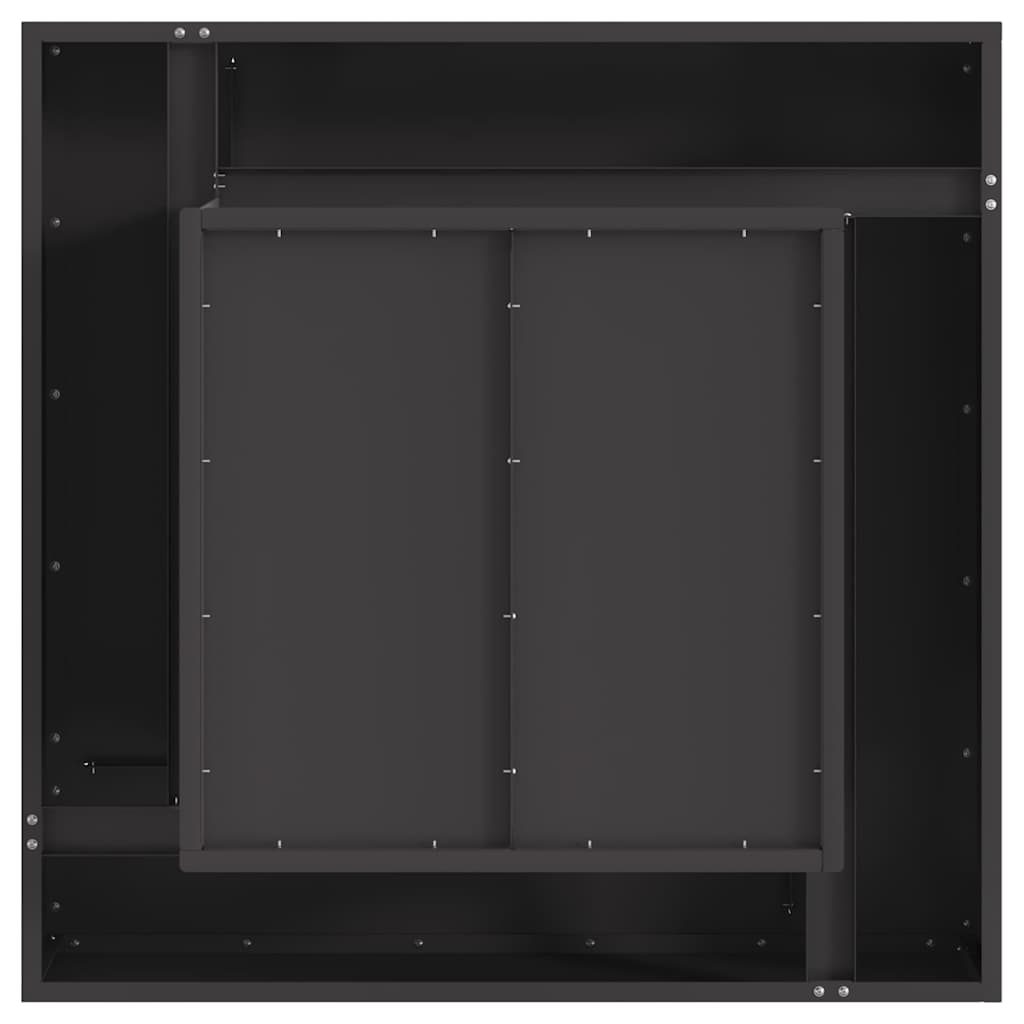 Fire Pit Black 80 x 80 x 40 cm Weathering Steel