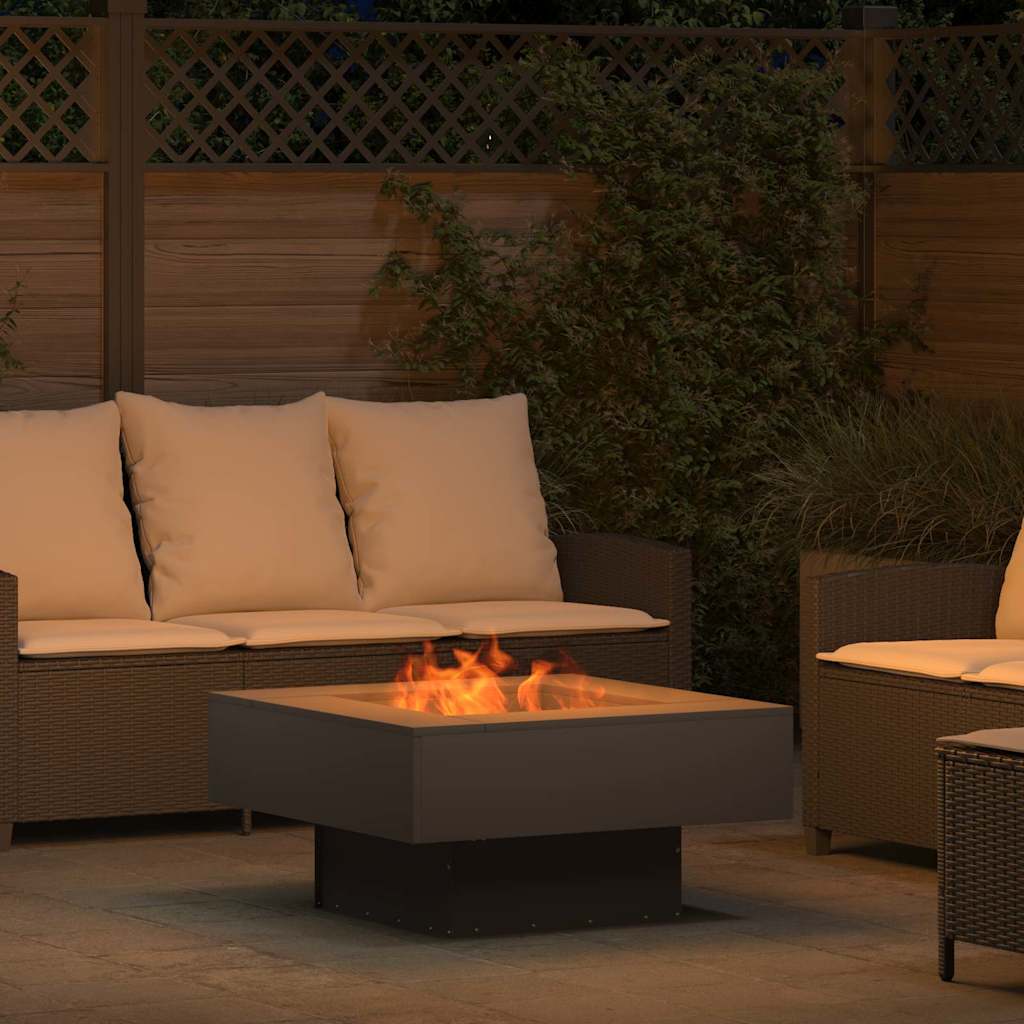 Fire Pit Black 80 x 80 x 40 cm Weathering Steel