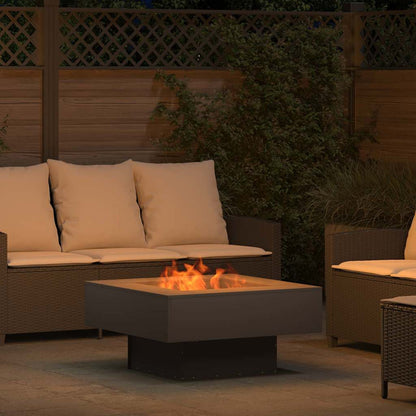 Fire Pit Black 80 x 80 x 40 cm Weathering Steel
