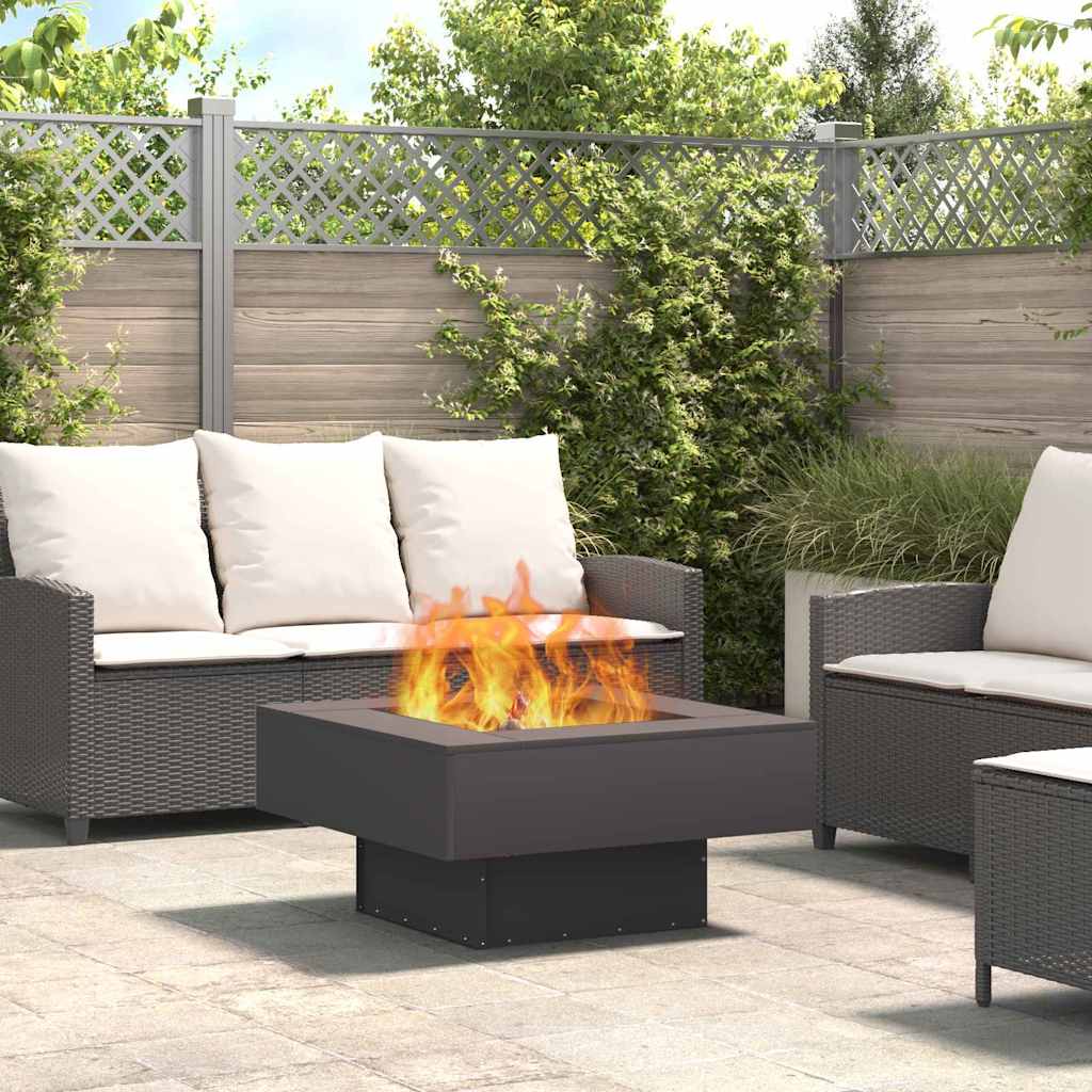 Fire Pit Black 80 x 80 x 40 cm Weathering Steel