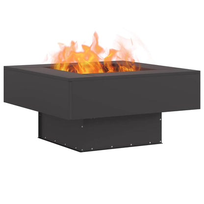 Fire Pit Black 80 x 80 x 40 cm Weathering Steel