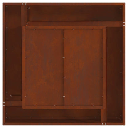 Fire Pit Rusty 80 x 80 x 40 cm Weathering Steel