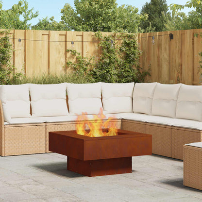 Fire Pit Rusty 80 x 80 x 40 cm Weathering Steel