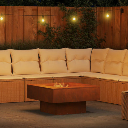 Fire Pit Rusty 80 x 80 x 40 cm Weathering Steel