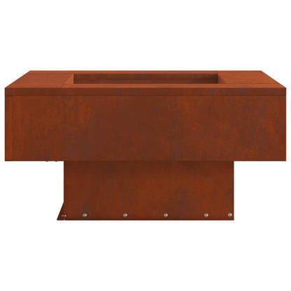 Fire Pit Rusty 80 x 80 x 40 cm Weathering Steel