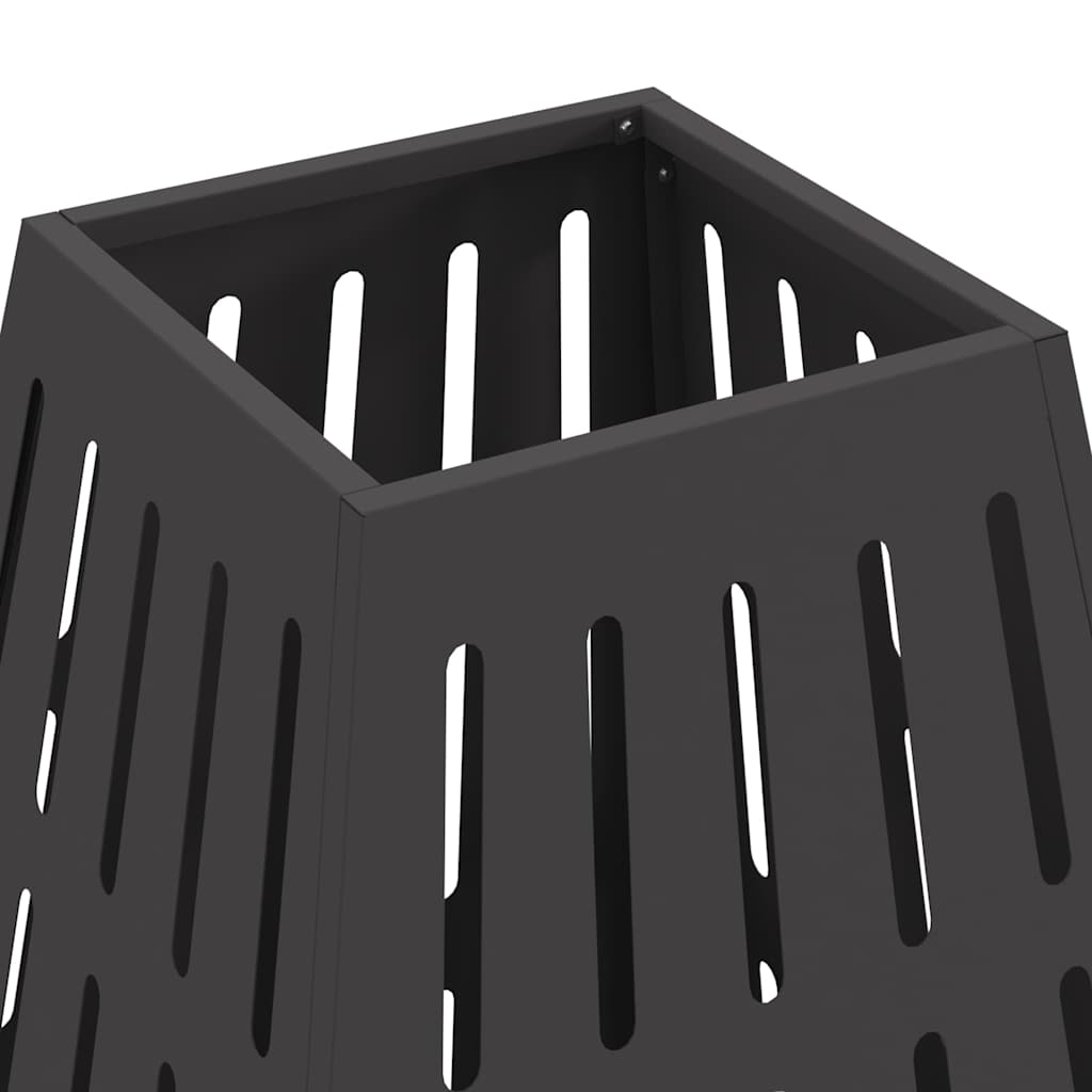Fire Pit Black 50 x 50 x 70 cm Weathering Steel