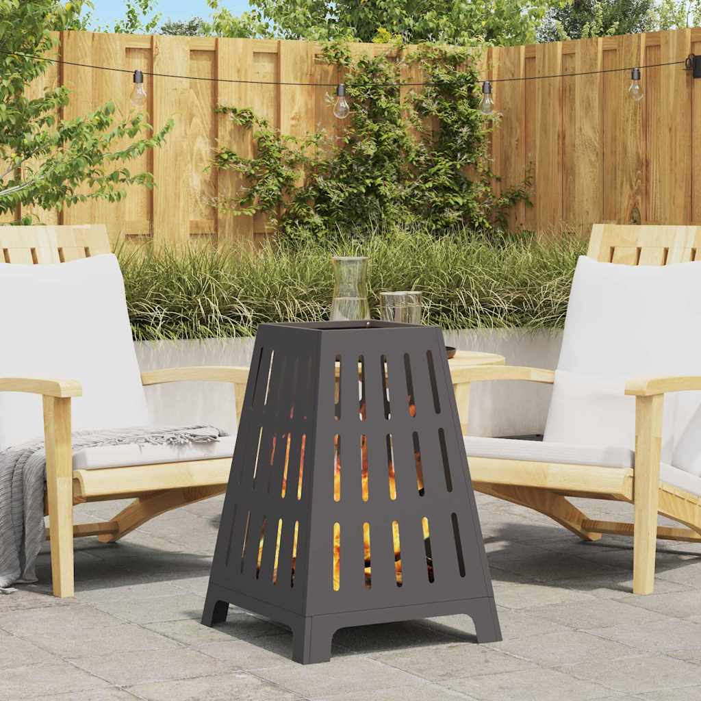 Fire Pit Black 50 x 50 x 70 cm Weathering Steel