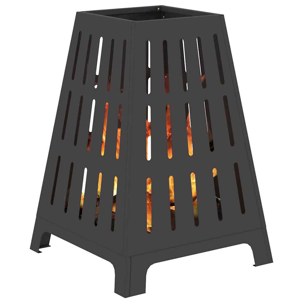 Fire Pit Black 50 x 50 x 70 cm Weathering Steel
