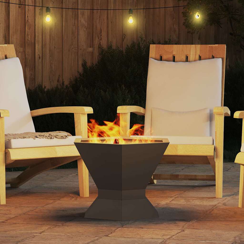 Fire Pit Black 50 x 50 x 40 cm Weathering Steel