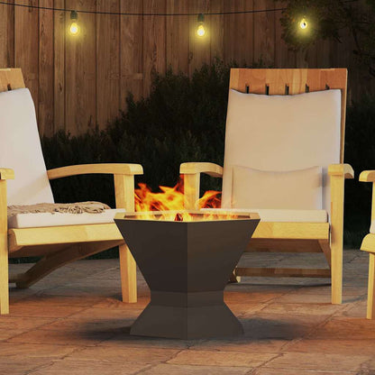 Fire Pit Black 50 x 50 x 40 cm Weathering Steel