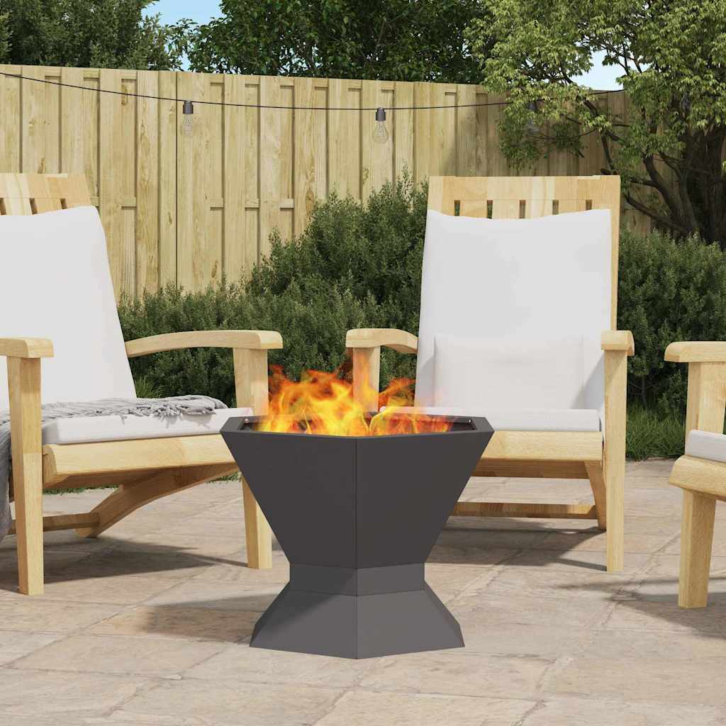 Fire Pit Black 50 x 50 x 40 cm Weathering Steel