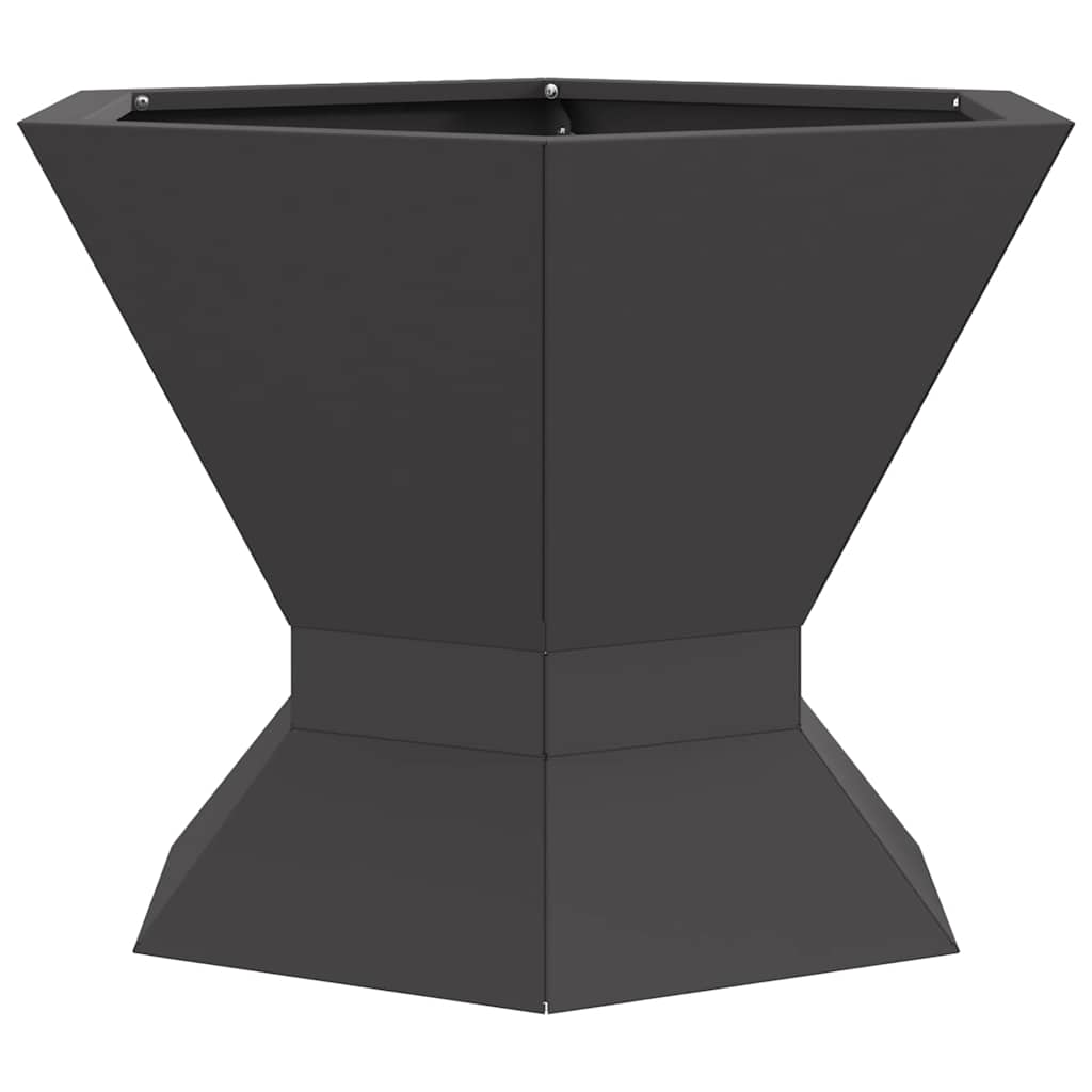 Fire Pit Black 50 x 50 x 40 cm Weathering Steel