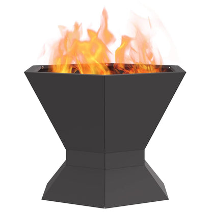 Fire Pit Black 50 x 50 x 40 cm Weathering Steel