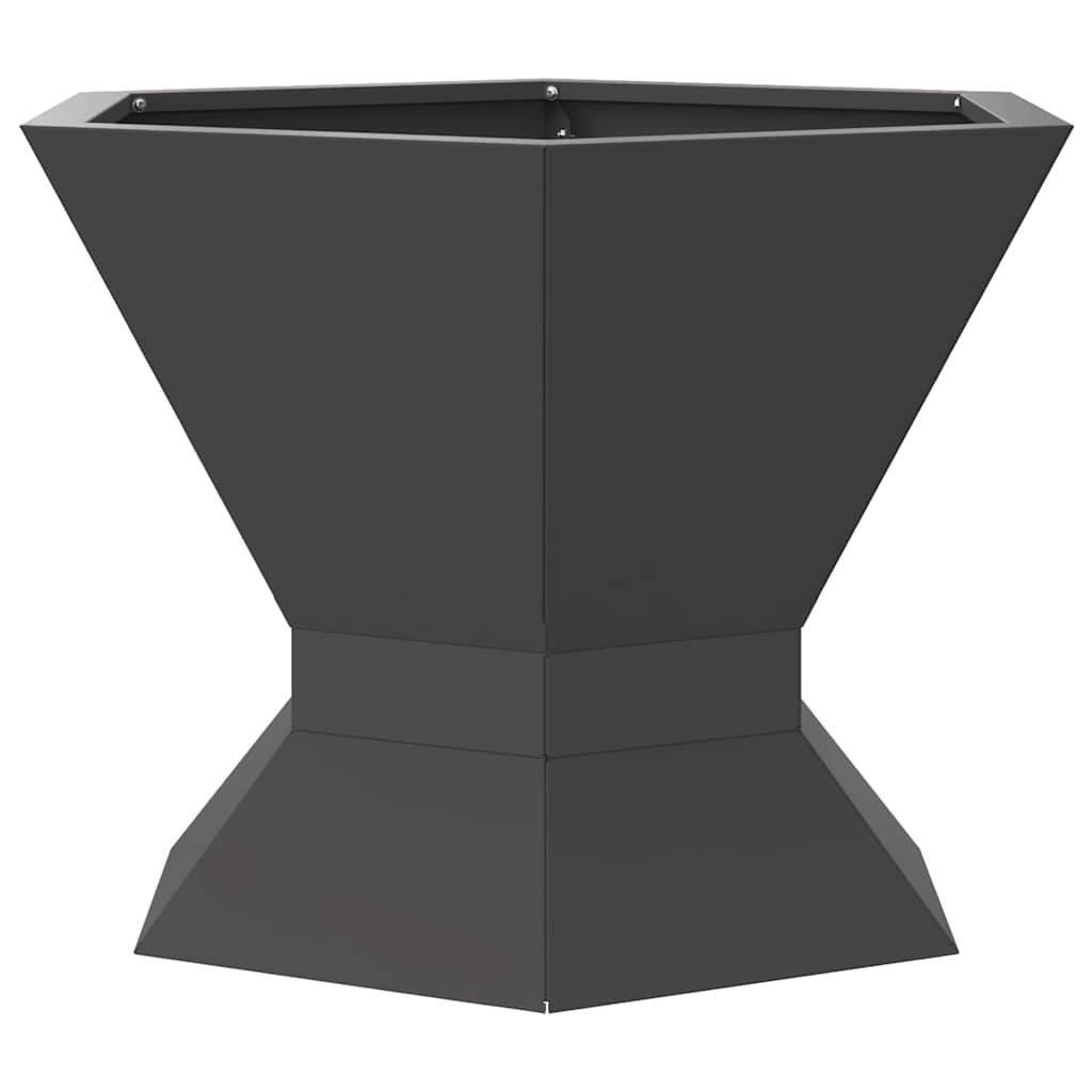 Fire Pit Black 50 x 50 x 40 cm Weathering Steel
