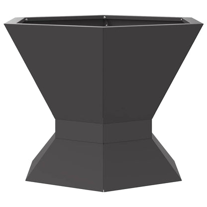Fire Pit Black 50 x 50 x 40 cm Weathering Steel