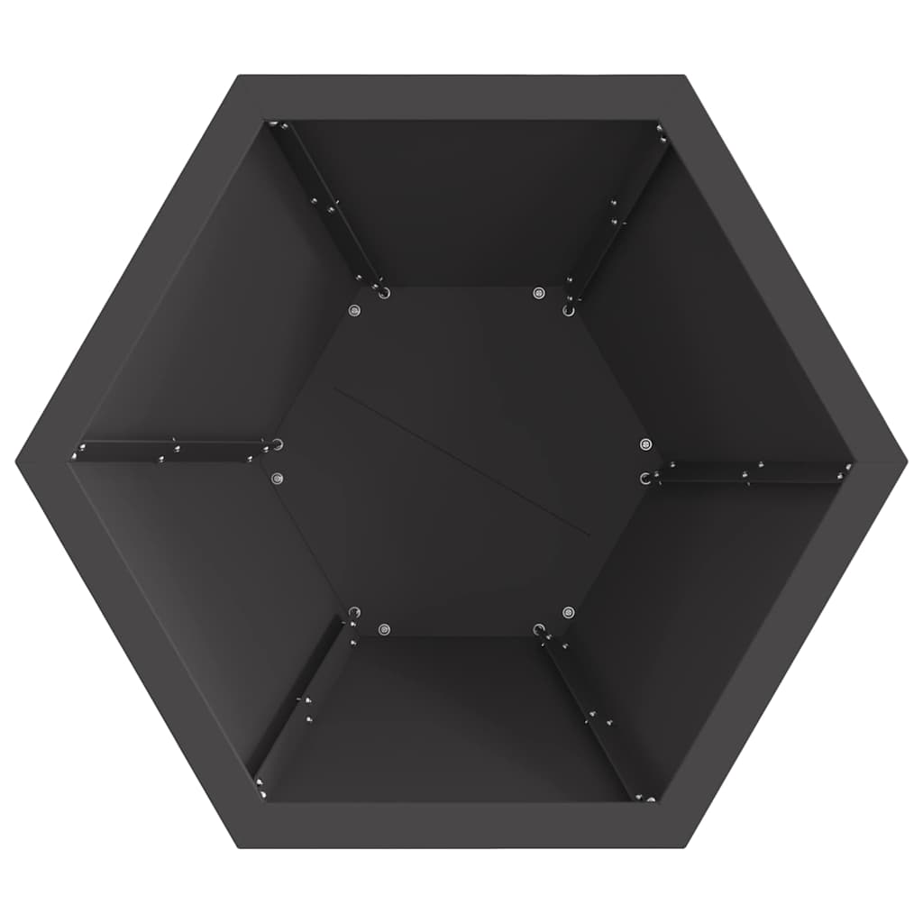 Fire Pit Black 50 x 50 x 40 cm Weathering Steel
