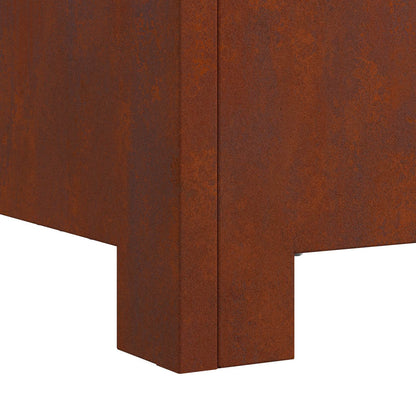 Fire Pit Rusty 60 x 60 x 30 cm Weathering Steel