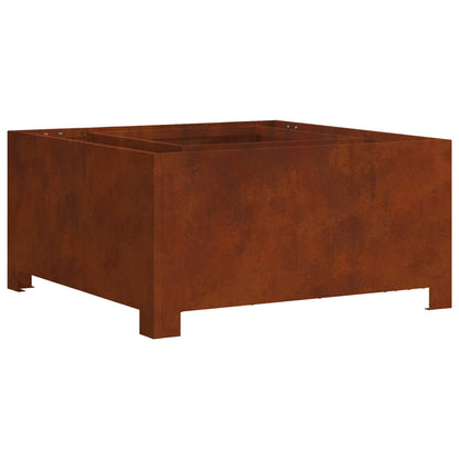 Fire Pit Rusty 60 x 60 x 30 cm Weathering Steel