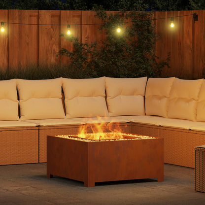 Fire Pit Rusty 80 x 80 x 40 cm Weathering Steel