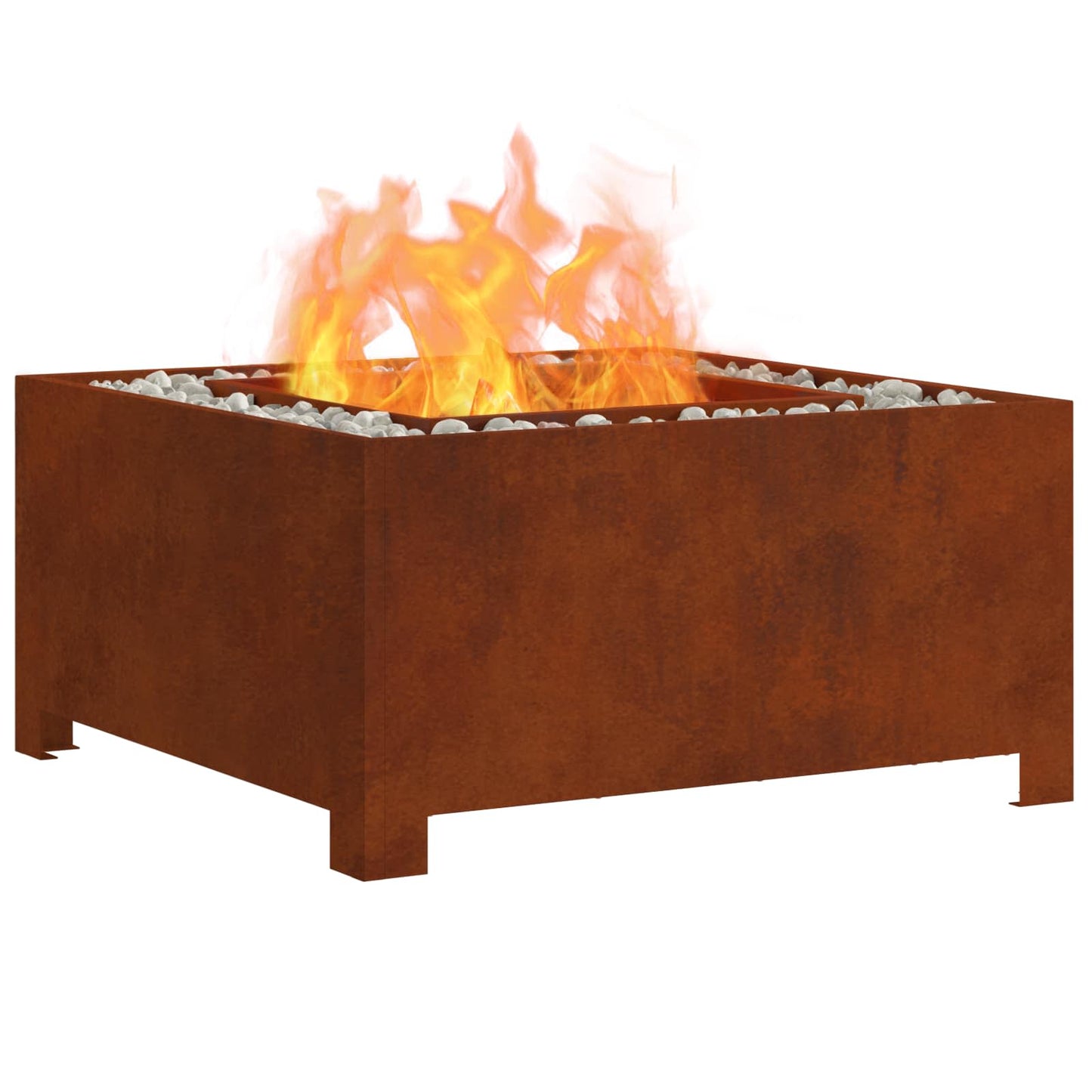Fire Pit Rusty 80 x 80 x 40 cm Weathering Steel