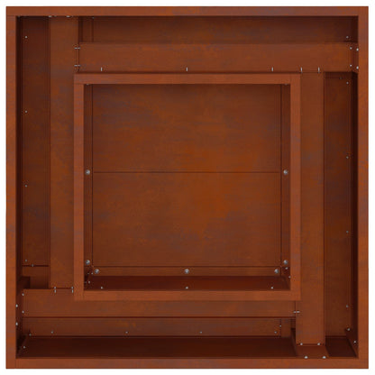 Fire Pit Rusty 80 x 80 x 40 cm Weathering Steel