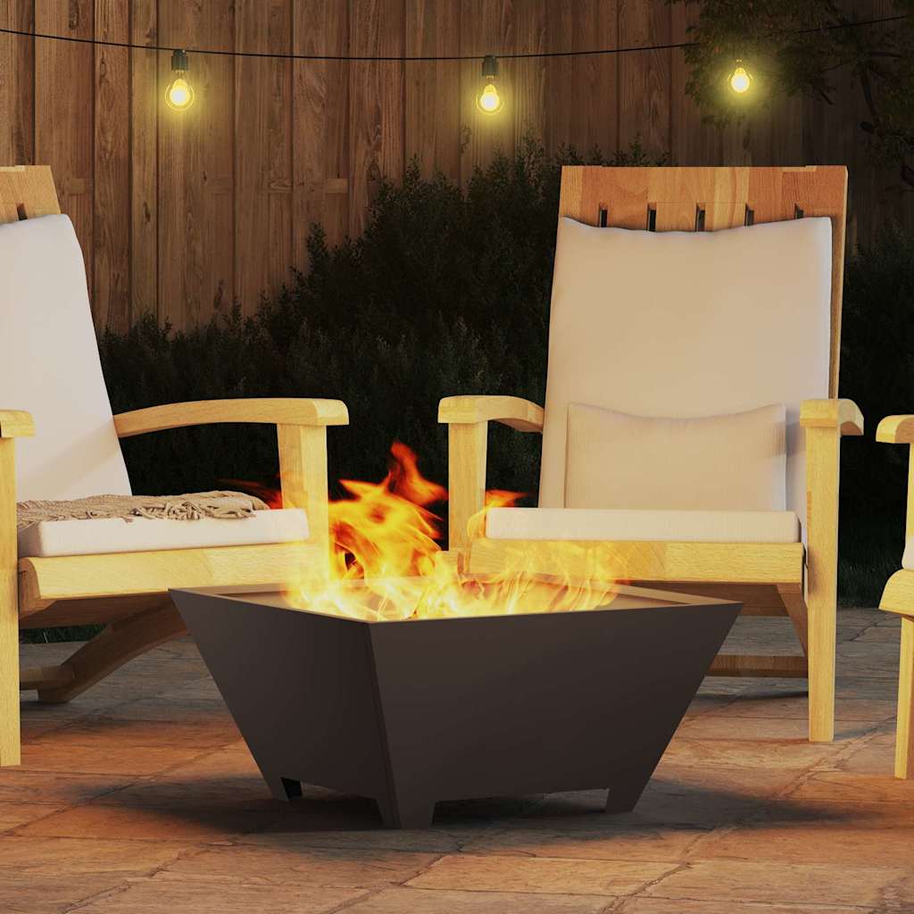 Fire Pit Black 60 x 60 x 30 cm Weathering Steel