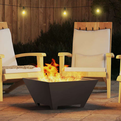 Fire Pit Black 60 x 60 x 30 cm Weathering Steel