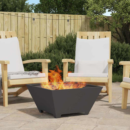 Fire Pit Black 60 x 60 x 30 cm Weathering Steel