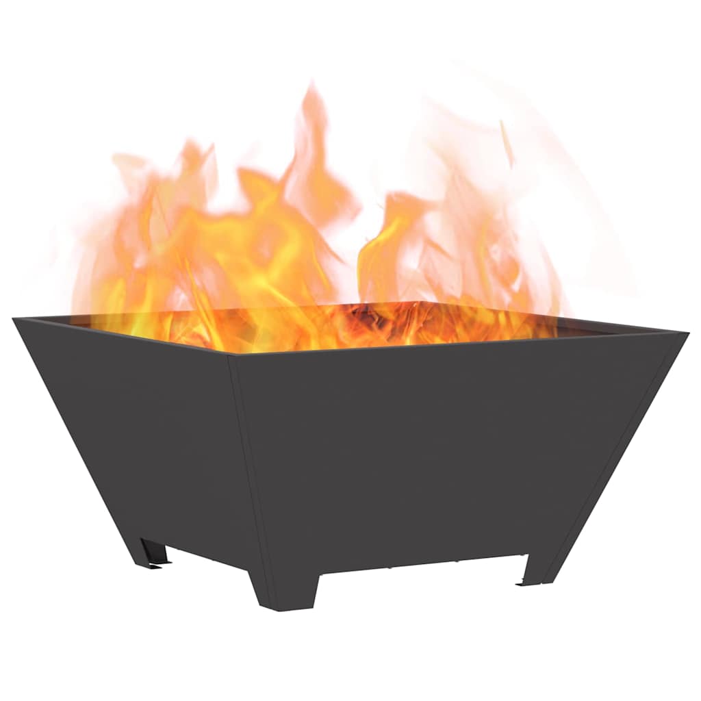 Fire Pit Black 60 x 60 x 30 cm Weathering Steel