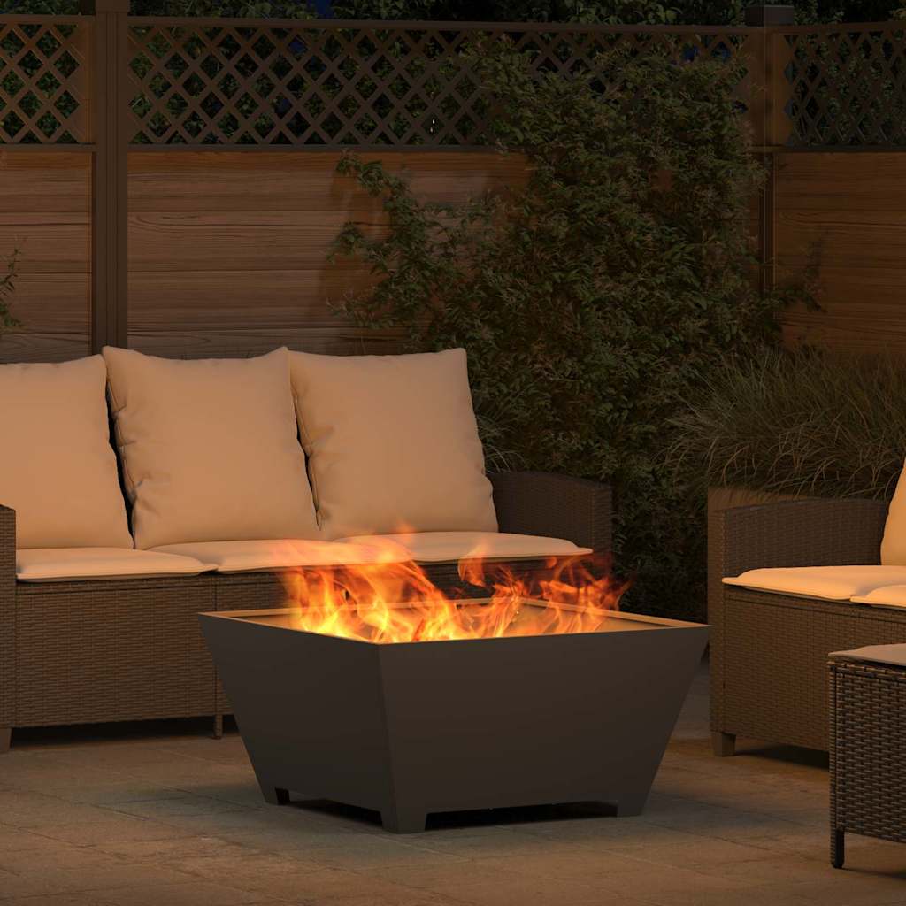 Fire Bowl Black 80 x 80 x 40 cm Weathering Steel