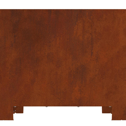 Fire Pit Brown 80 x 80 x 40 cm Weathering Steel