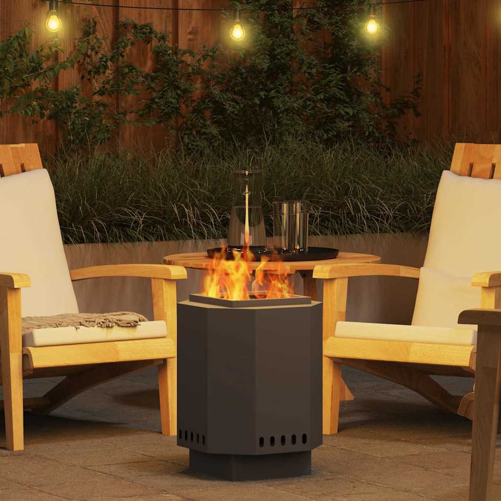 Smokeless Fire Pit Black 38 x 38 x 51 cm Weathering Steel