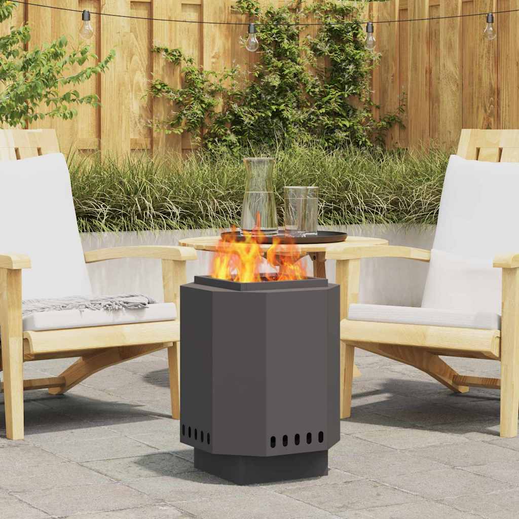 Smokeless Fire Pit Black 38 x 38 x 51 cm Weathering Steel
