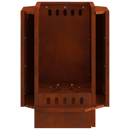 Smokeless Fire Pit Rusty 38 x 38 x 51 cm Weathering Steel