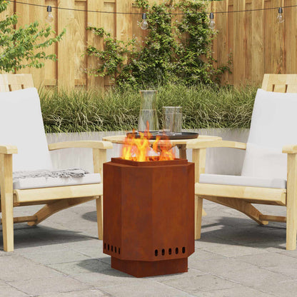 Smokeless Fire Pit Rusty 38 x 38 x 51 cm Weathering Steel