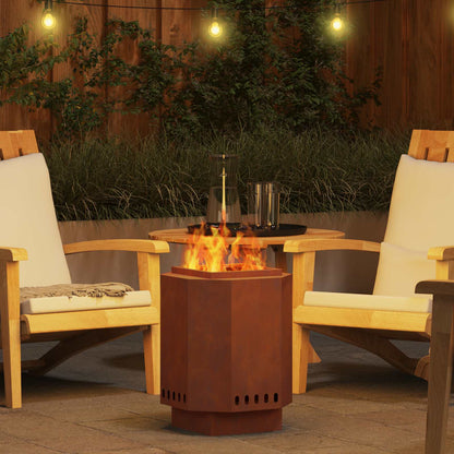 Smokeless Fire Pit Rusty 38 x 38 x 51 cm Weathering Steel