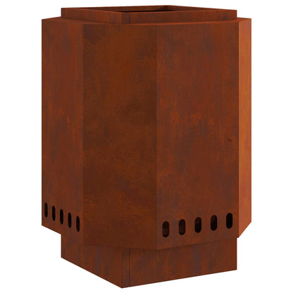 Smokeless Fire Pit Rusty 38 x 38 x 51 cm Weathering Steel