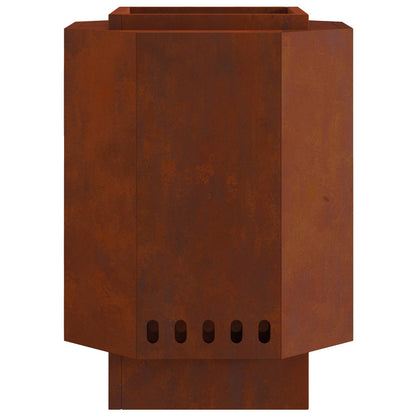 Smokeless Fire Pit Rusty 38 x 38 x 51 cm Weathering Steel