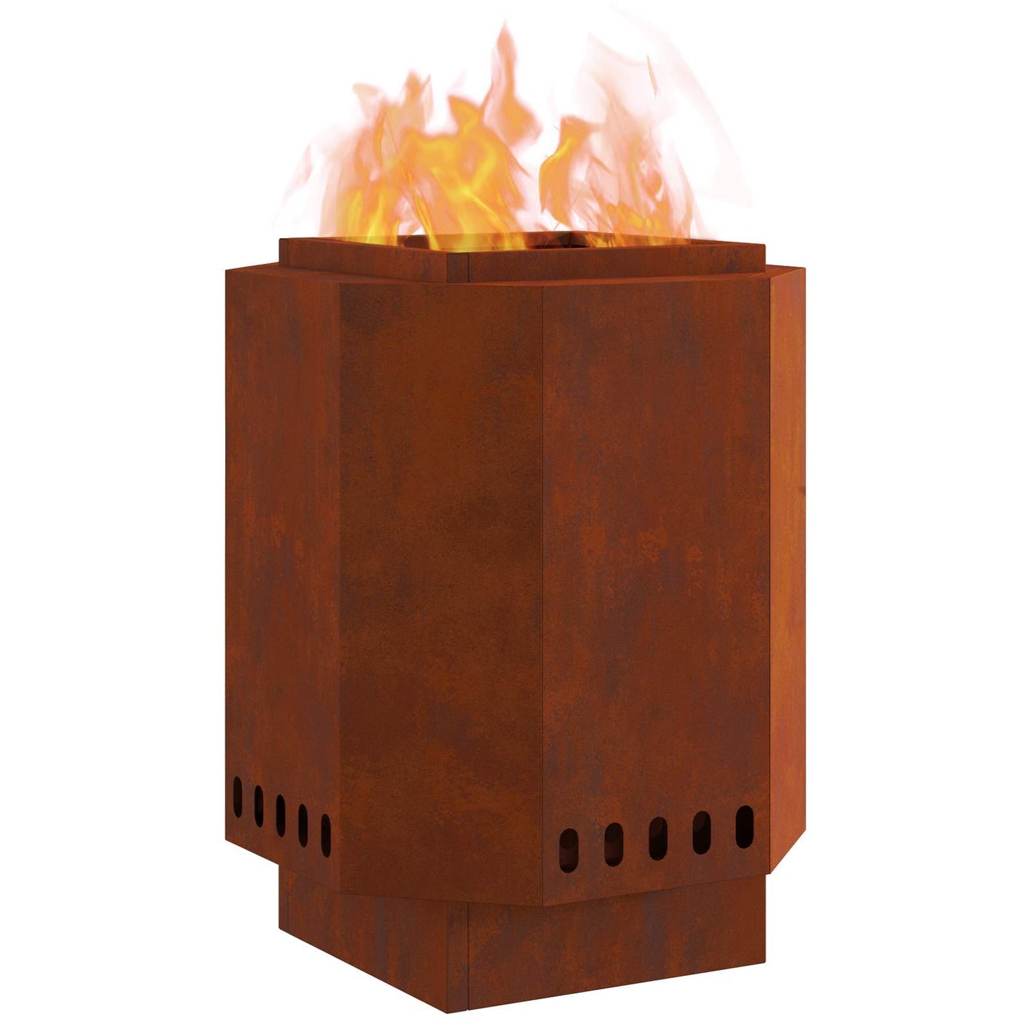 Smokeless Fire Pit Rusty 38 x 38 x 51 cm Weathering Steel