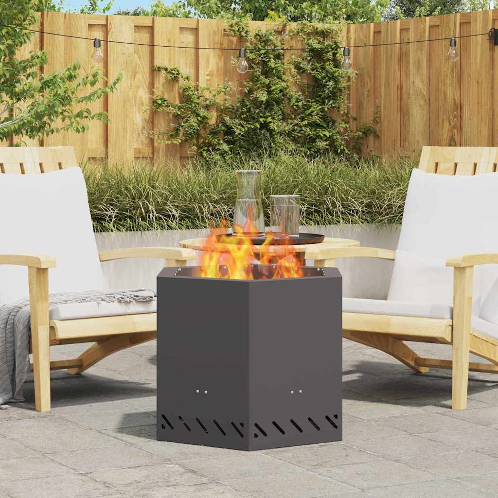 Smokeless Fire Pit Black 58 x 58 x 51 cm Weathering Steel