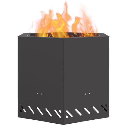 Smokeless Fire Pit Black 58 x 58 x 51 cm Weathering Steel