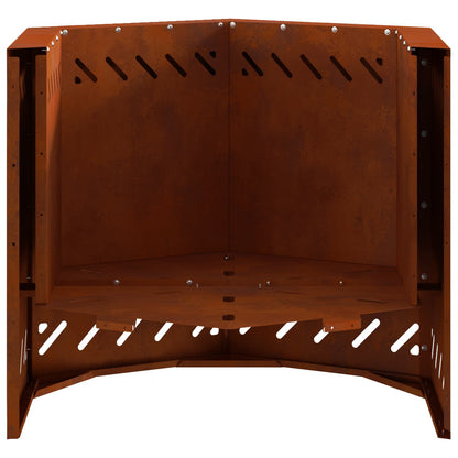 Smokeless Fire Pit Rusty 58 x 58 x 51 cm Weathering Steel