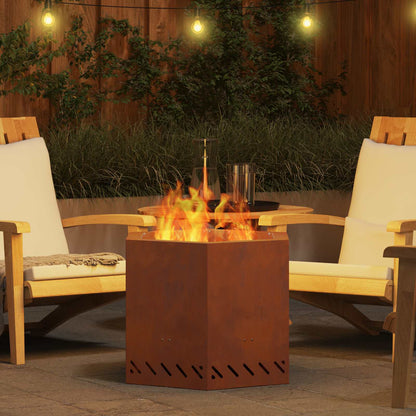 Smokeless Fire Pit Rusty 58 x 58 x 51 cm Weathering Steel