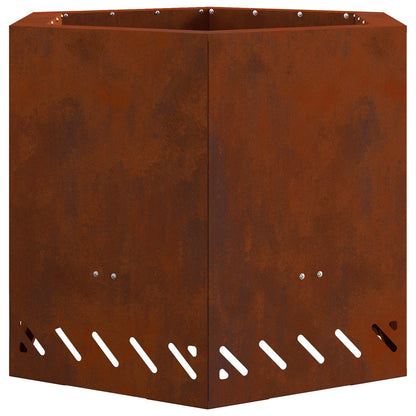 Smokeless Fire Pit Rusty 58 x 58 x 51 cm Weathering Steel