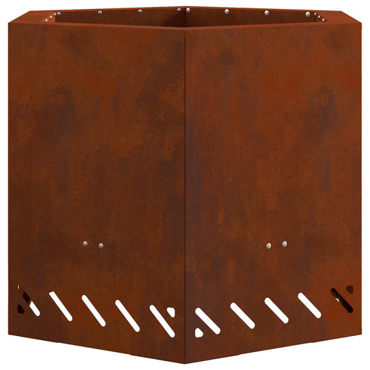Smokeless Fire Bowl Rusty 58 x 58 x 51 cm Weathering Steel